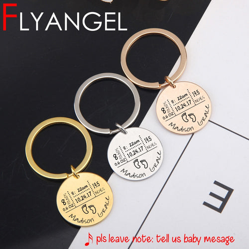 Personalized baby birth keychain