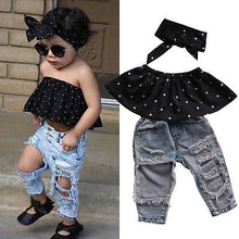 Load image into Gallery viewer, Polka dot jean set